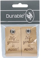 Durable Leren Label Zelf Gemaakt is Mooier (2 stuks) 001 Lichtbruin
