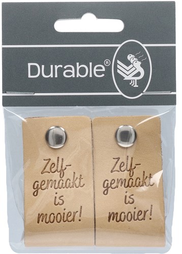 Durable Leren Label Zelf Gemaakt is Mooier (2 stuks) 001 Lichtbruin