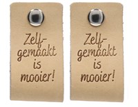 Durable Leren Label Zelf Gemaakt is Mooier (2 stuks) 001 Lichtbruin-2