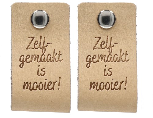 Durable Leren Label Zelf Gemaakt is Mooier (2 stuks) 001 Lichtbruin-2