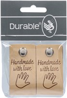 Durable Leren Label Handmade with Love (2 stuks) 001 Light Brown