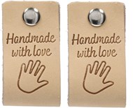 Durable Leren Label Handmade with Love (2 stuks) 001 Light Brown-2