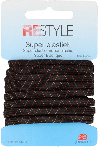 Restyle Super Elastiek 10m/4,5mm Zwart