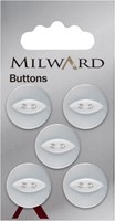 Milward Parelmoer Knoop Rond met Ellips Wit 19mm (5 stuks)
