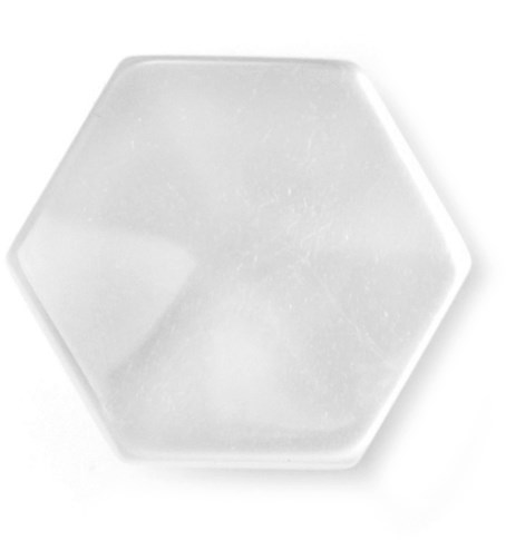 Milward Parelmoer Knoop Hexagon Wit 15mm (4 stuks)-2