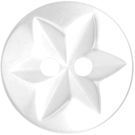 Milward Parelmoer Knoop met Ster Wit 17mm (5 stuks)-2