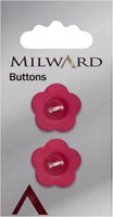 Milward Bloem Knoop Donkerroze 20mm (2 stuks)