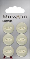 Milward Parelmoer Knoop Lichtgeel 16mm (6 stuks)