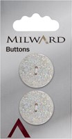 Milward Knoop met Glitters Wit 22mm (2 stuks)
