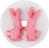 Milward Knoop met Konijntjes Roze 14mm (3 stuks)-2