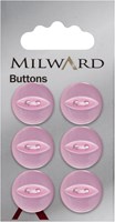 Milward Parelmoer Knoop Roze 16mm (6 stuks)