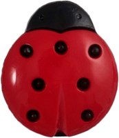 Milward Knoop Lieveheersbeestje Zwart/Rood 15mm (3 stuks)-2