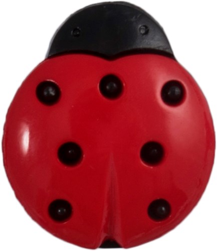 Milward Knoop Lieveheersbeestje Zwart/Rood 15mm (3 stuks)-2