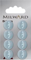 Milward Parelmoer Knoop IJsblauw 13mm (8 stuks)