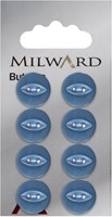 Milward Parelmoer Knoop Blauw 13mm (8 stuks)