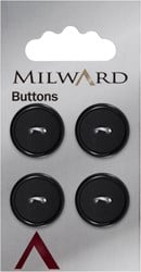 Milward Mat met Glanzende Rand Knoop Zwart