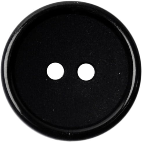 Milward Mat met Glanzende Rand Knoop Zwart 19mm (4 stuks)-2