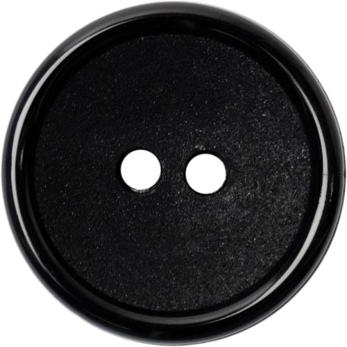 Milward Mat met Glanzende Rand Knoop Zwart 21mm (3 stuks)-2