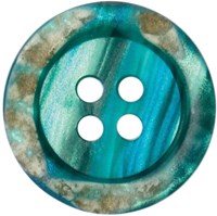 Milward Glans Knoop Turquoise 17mm (4 stuks)-2