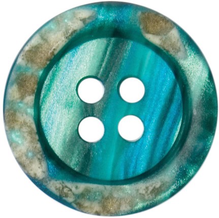 Milward Glans Knoop Turquoise 17mm (4 stuks)-2