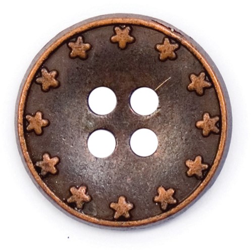 Milward Sterretjes Knoop Metaal Bronskleurig 17mm (3 stuks)-2