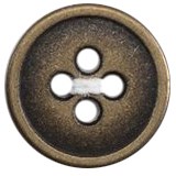 Milward Metalen Knoop Bronskleurig 12mm (4 stuks)-2