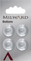 Milward Glans Knoop Wit 19mm (4 stuks)