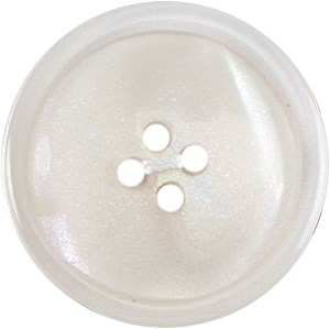 Milward Parelmoer/Transparant Knoop Wit 25mm (2 stuks)-2