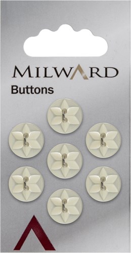 Milward Knoop Geel Glans Bloem/Ster 12mm (7 stuks)