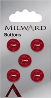 Milward Knoop Transparant Rood Met Bloem 12mm (5 stuks)