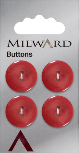Milward Knoop Rood Glans 19mm (4 stuks)