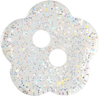 Milward Bloem Knoop Transparant Glitter 11mm (6 stuks)-2
