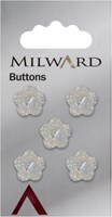 Milward Bloem Knoop Transparant Glitter 13mm (5 stuks)