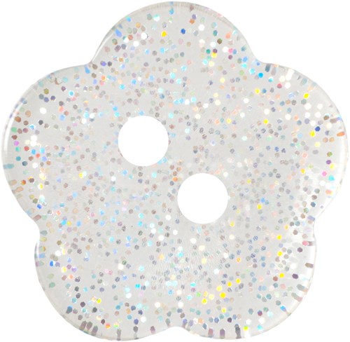 Milward Bloem Knoop Transparant Glitter 13mm (5 stuks)-2