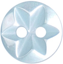 Milward Knoop Parelblauw Bloem/Ster 10mm (8 stuks)-2