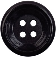 Milward Knoop Zwart Met Opstaande Rand 19mm (3 stuks)-2