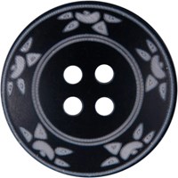 Milward Knoop Zwart Met Bloemdetail 20mm (3 stuks)-2