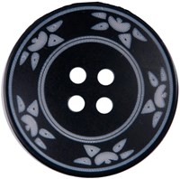 Milward Knoop Zwart Met Bloemdetail 25mm (2 stuks)-2