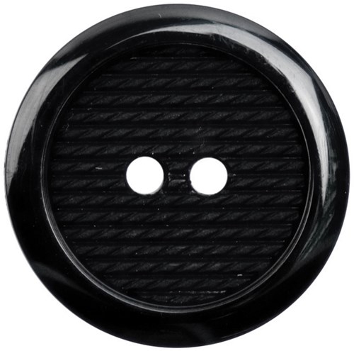 Milward Knoop Mat met Rand Glans Zwart 25mm (2 stuks)-2