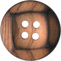 Milward Houten Knoop Rond met Vierkant 22mm (2 stuks)-2