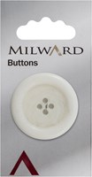 Milward Knoop met Opstaande Rand Wit 34mm (1 stuk)