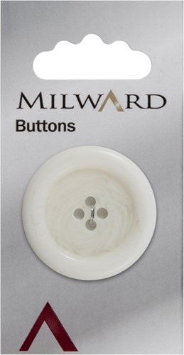 Milward Knoop met Opstaande Rand Wit 34mm (1 stuk)