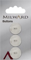 Milward Knoop Glans Wit 17mm (3 stuks)