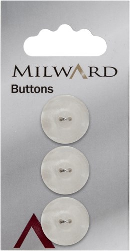 Milward Knoop Glans Wit 17mm (3 stuks)