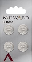 Milward Knoop Transparant met Bloemenwerkje 15mm (4 stuks)