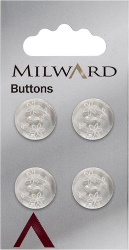 Milward Knoop Transparant met Bloemenwerkje 15mm (4 stuks)