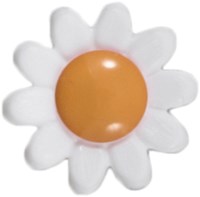 Milward Knoop Bloem Wit met Geel 13mm (3 stuks)-2
