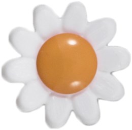 Milward Knoop Bloem Wit met Geel 13mm (3 stuks)-2