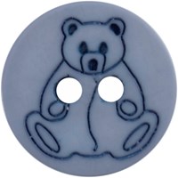 Milward Ronde Knoop met Figuur Beer Paars met Blauw 15mm (5 stuks)-2