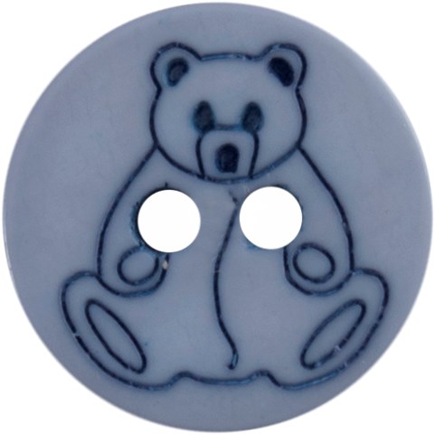 Milward Ronde Knoop met Figuur Beer Paars met Blauw 15mm (5 stuks)-2